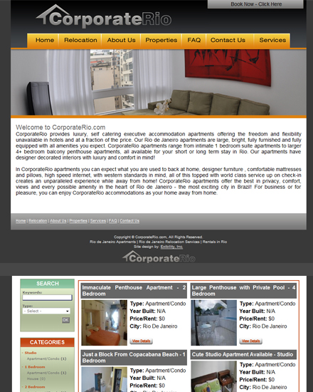 CorporateRio provides luxury, self catering executive accommodation apartments in Rio de Janeiro offering the freedom and flexibility unavailable in hotels at a fraction of the price.